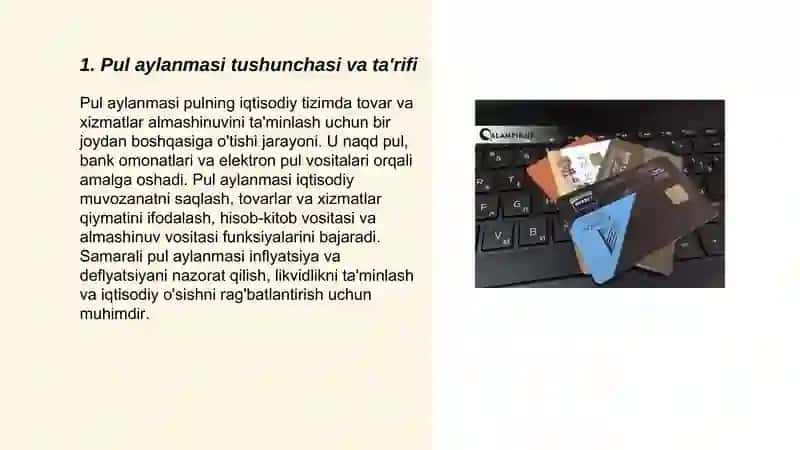 Pul aylanmasi va uning tarkibi 3