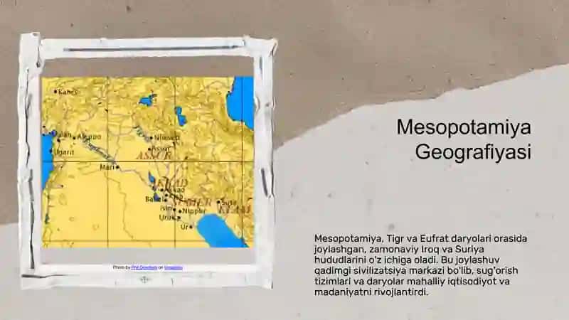 Mesopotamiyaning geografi va iqlimining jamiyat shakllanishiga ta'siri 3
