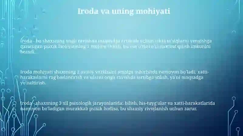 Shaxs va uning irodaviy sohasi 3