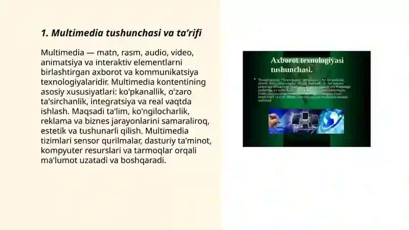 Multimedia texnalogiyalari tushunchasi 3