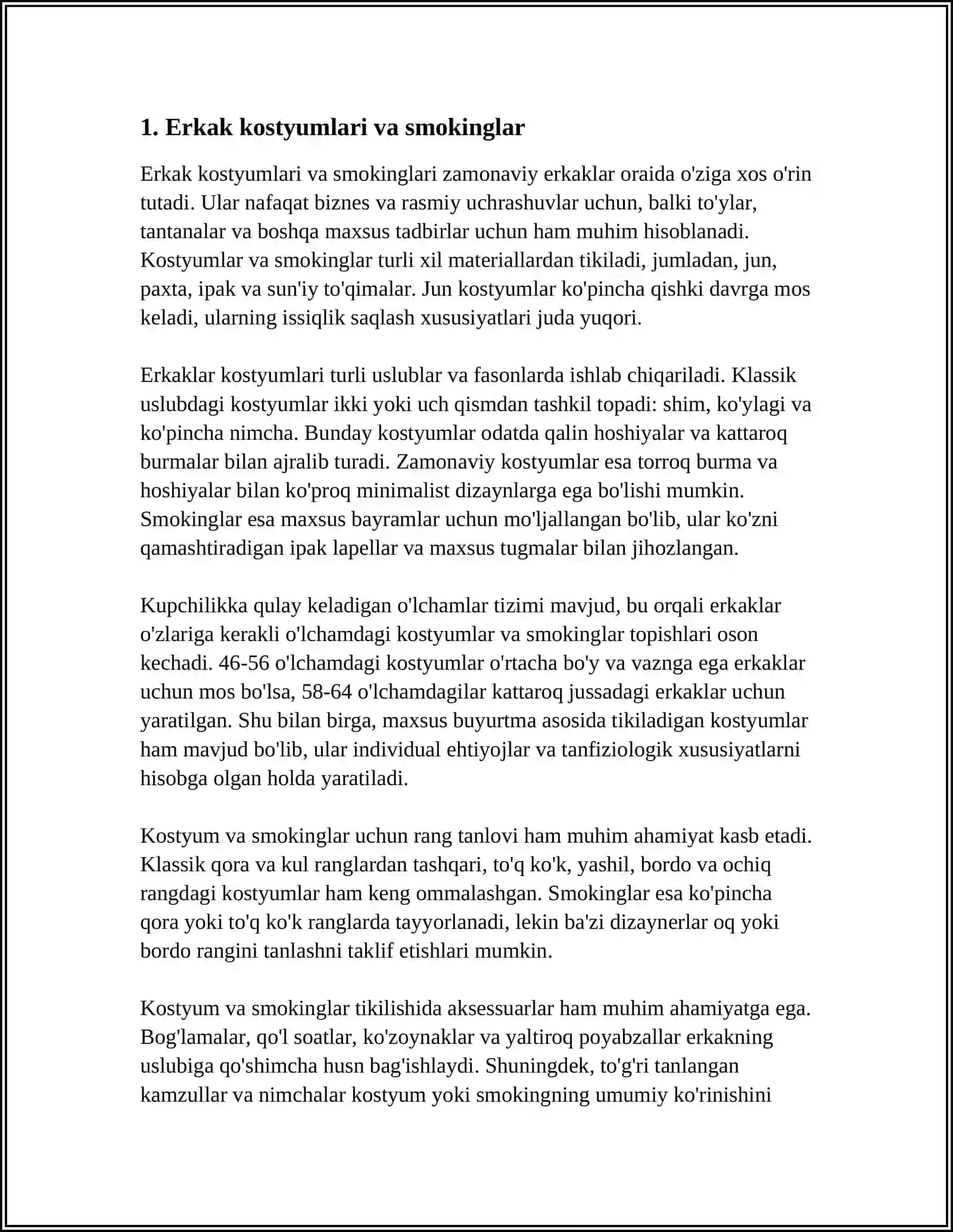 ERKAKLAR KIYIMI DO'KONI 3