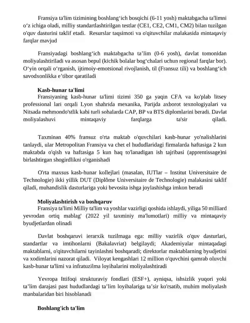 Fransiyada ta'lim tizimi 3