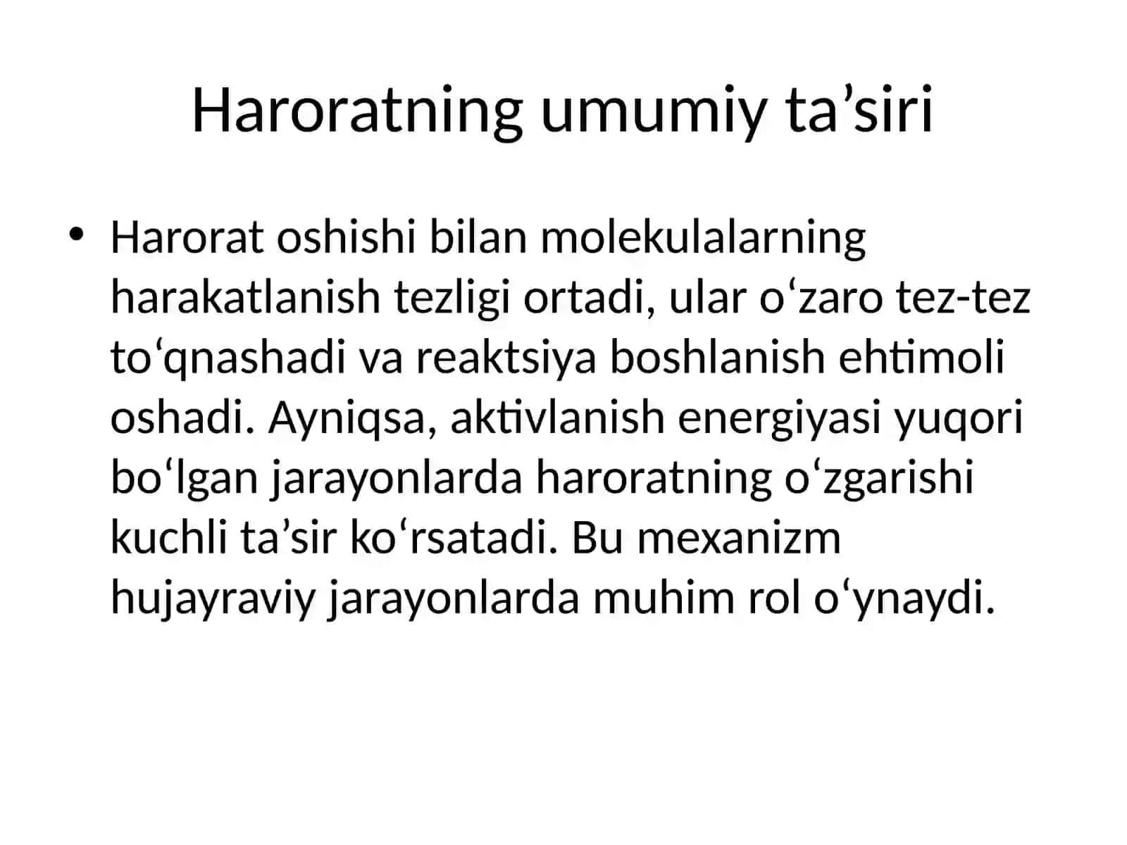 Kimyoviy jarayonlar tezligi va haroratning taʼsiri 3