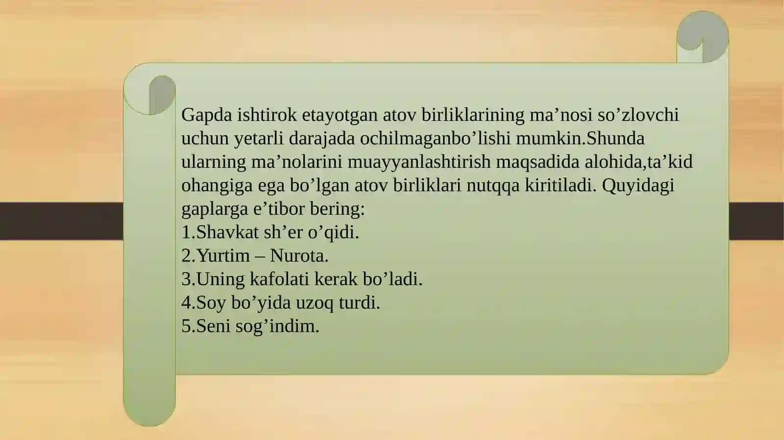 Gapning ajratilgan bo’laklari. Ajratilgan bo’lakli gaplarda tinish belgilarining ishlatilishi 3
