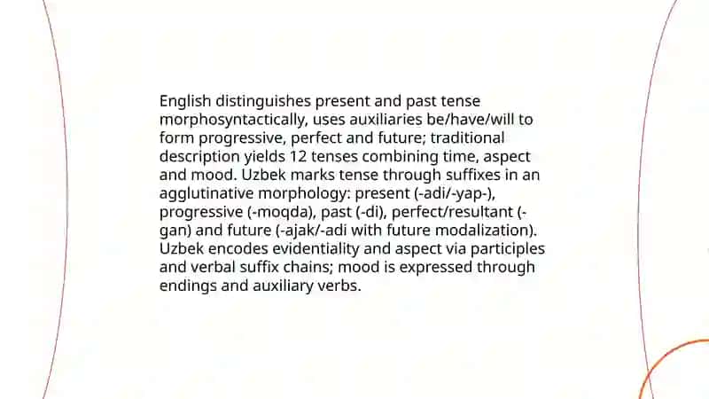 Grammatical categories of verbs (tense,aspect,mood and voice) in English and Uzbek 3