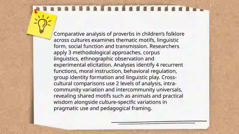 Proverbs and similarities in children’s folklore 3