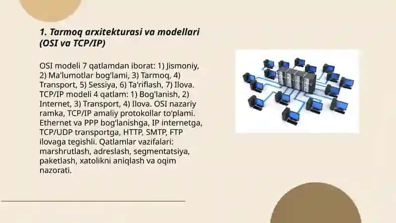 Kompyuter tarmoqlari va tarmoq texnalogiyalari 3