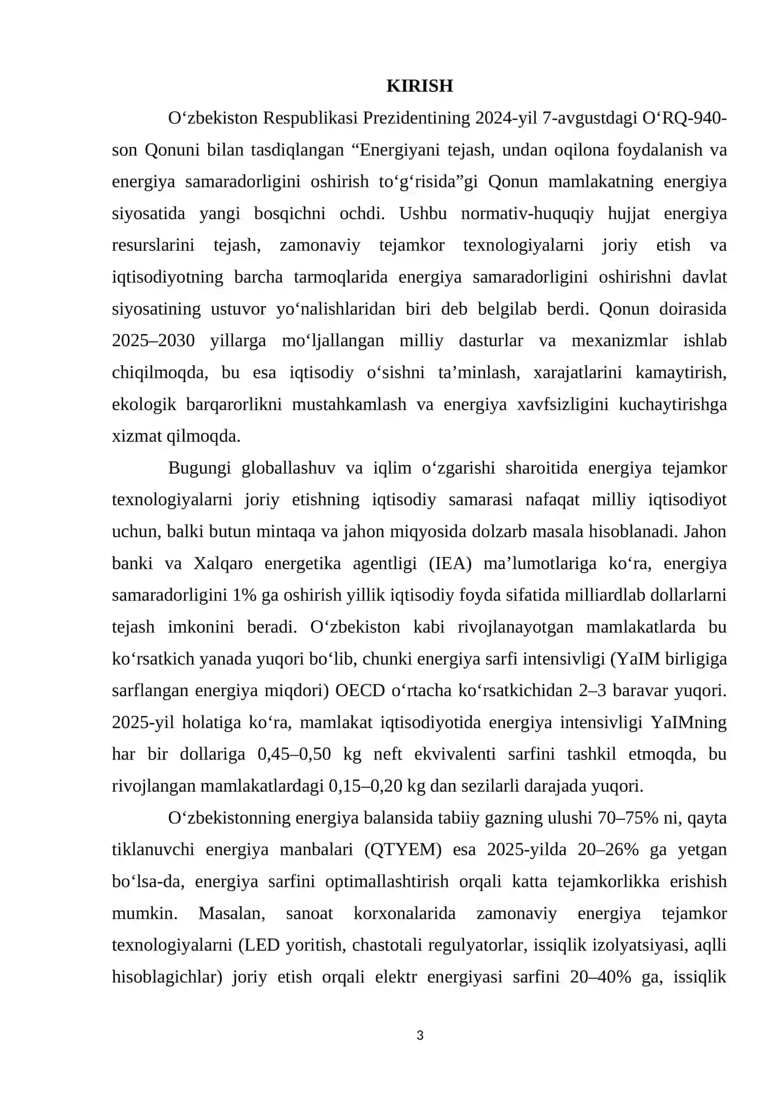 Energiya tejamkor texnologiyalarni joriy etishning iqtisodiy samarasi 3