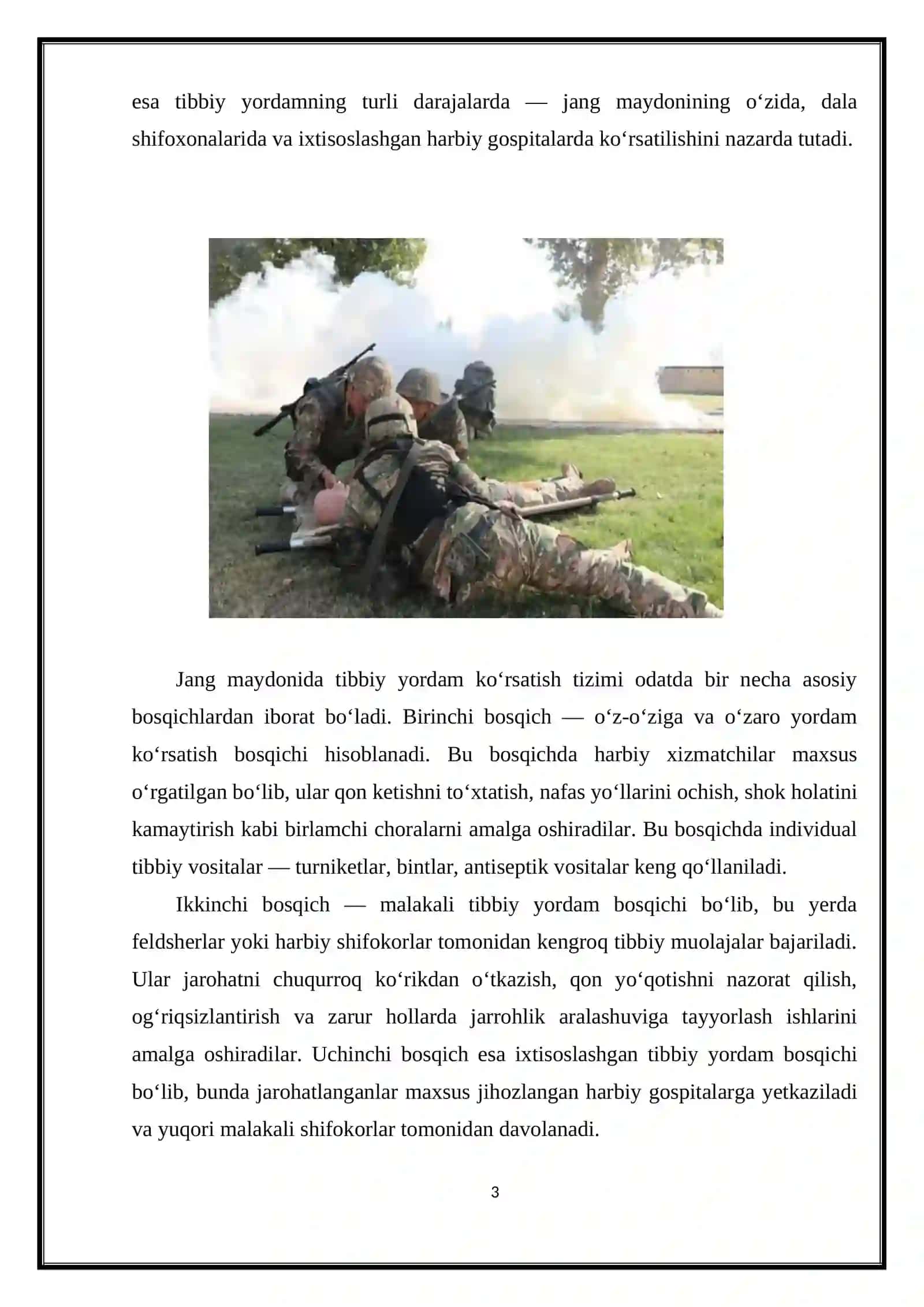 JANG MAYDONIDA TIBBIY YORDAM KOʻRSATISHNING XORIJIY TAJRIBALARI 3