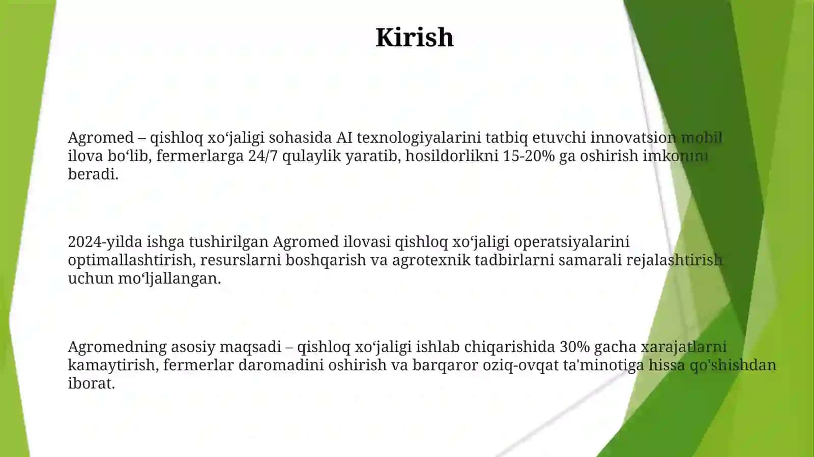Agromed – Sun’iy Intellekt Asosidagi Qishloq Xo‘jaligi Yordamchi Ilovasi 3