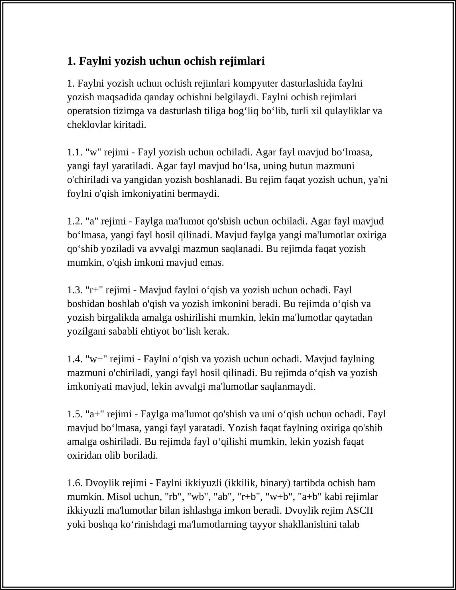 FAYL TARKIBIGA MAʼLUMOTLARINI YOZISH 3