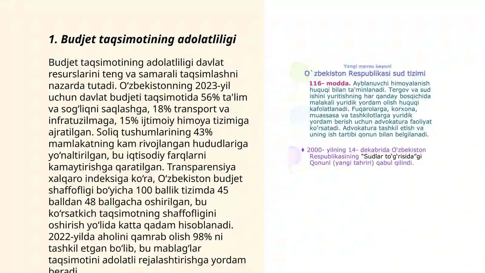 Budjet taqsimotining adolatliligi 3