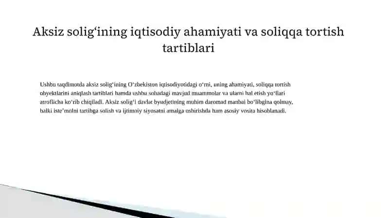 Taqdimot Aksiz soliq 3