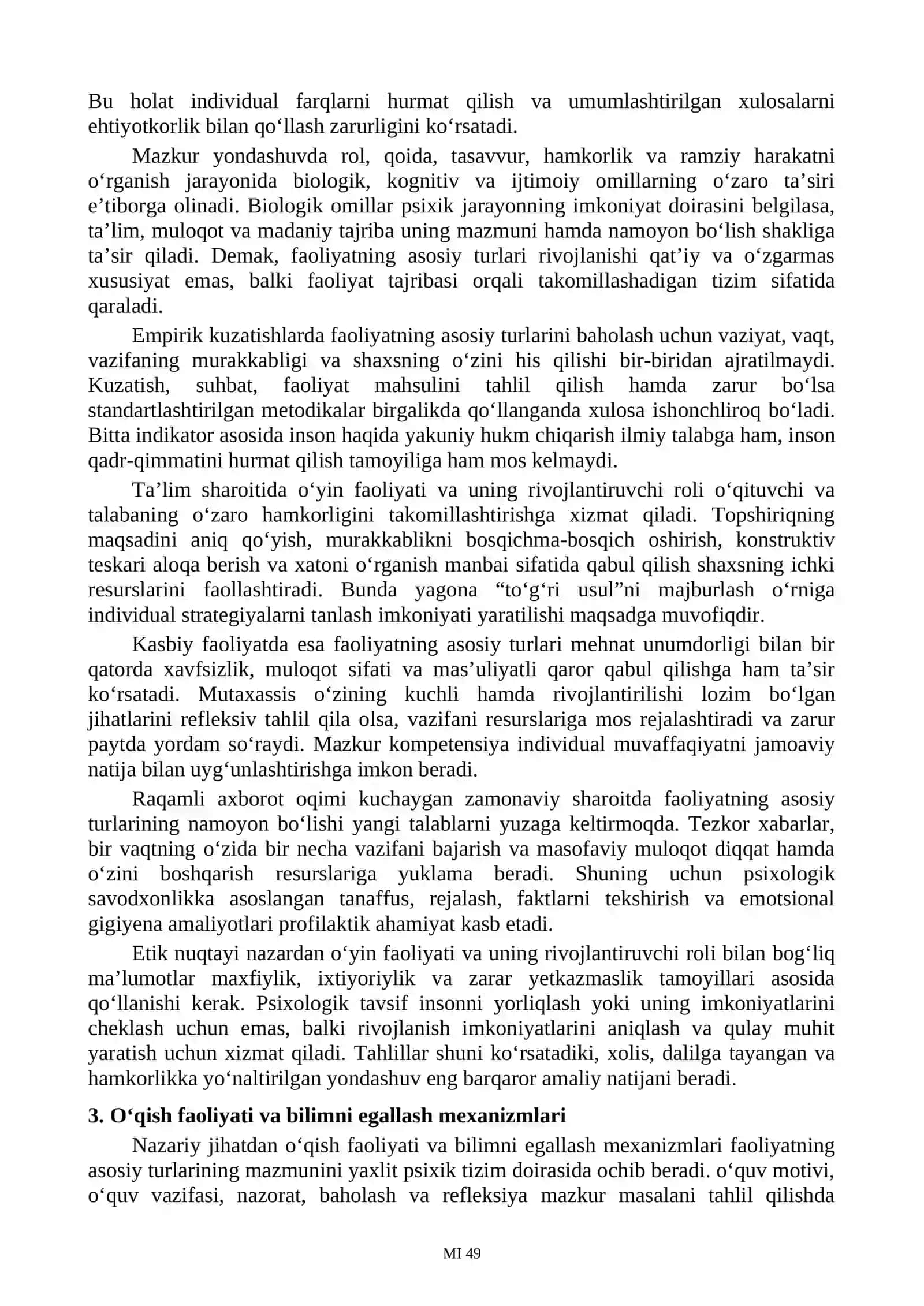 Faoliyatning asosiy turlari 3
