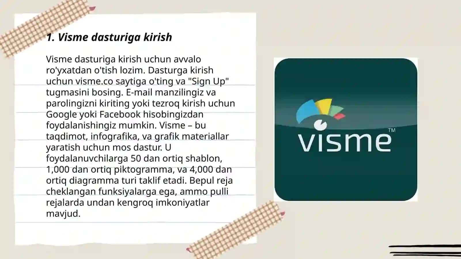 Visme dasturdan foydalanish Abduraxmonova Nilufar 3