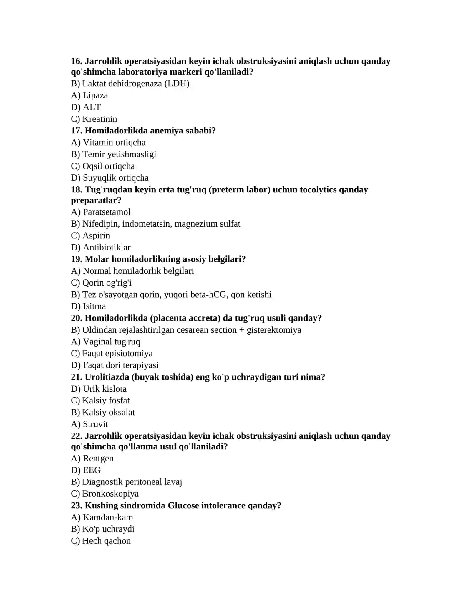 Tibbiyot testlari online 3