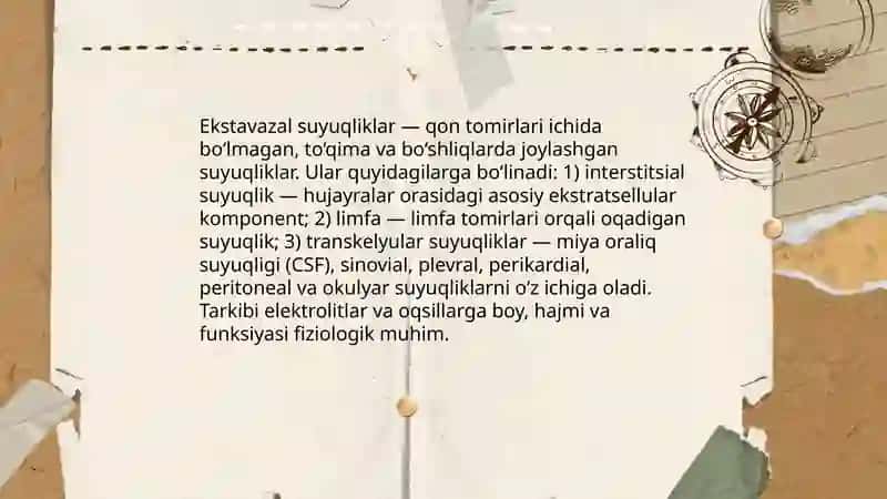 Organizmning ekstavazal suyuqliklari 3