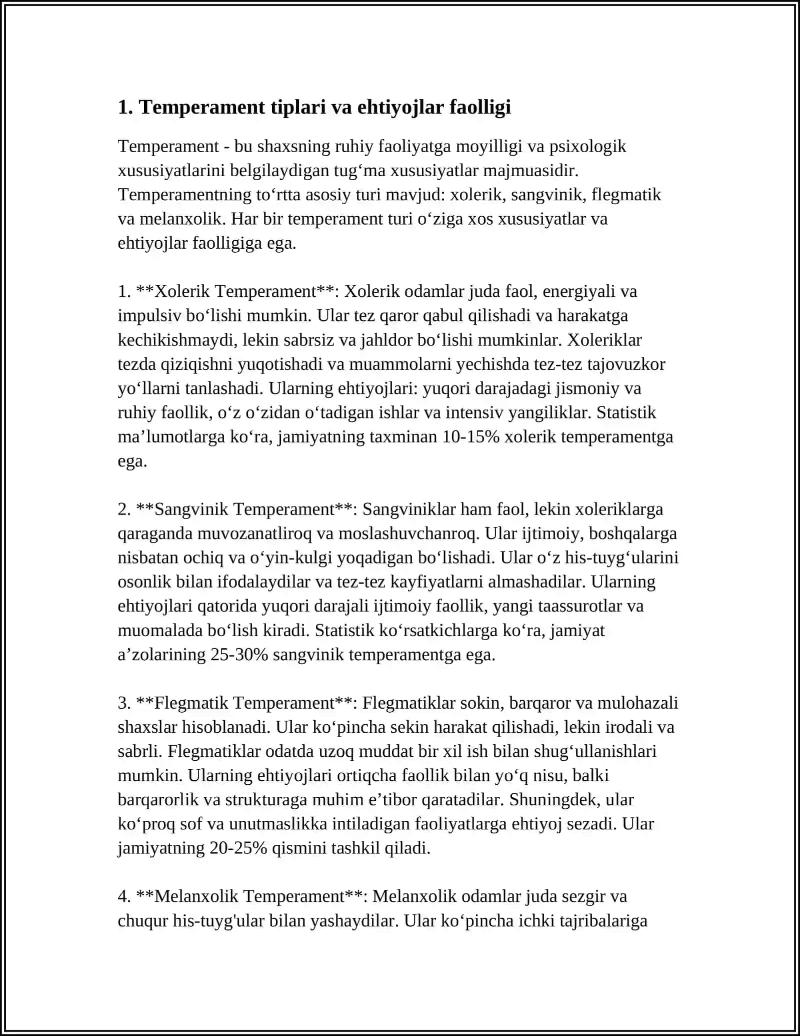EHTIYOJLAR FAOLLIKNING MANBAI SIFATIDA. TEMPERAMENT TIPIGA MOS JUFT TANLASH-OILAVIY MUNOSABATLAR MUSTAHKAMLIGI OMILI SIFATIDA 3