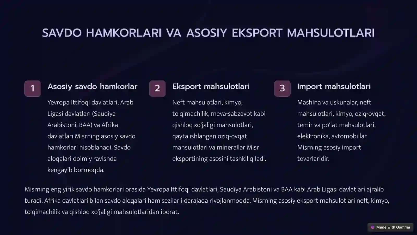 MISRNING TASHQI IQTISODIY FAOLIYATINING RIVOJLANISHI TAHLILI 3
