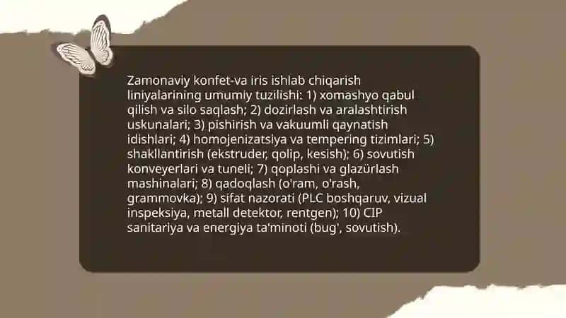 Zamonaviy konfet-va iris ishlab chiqarishni zamonaviy liniyalari 3