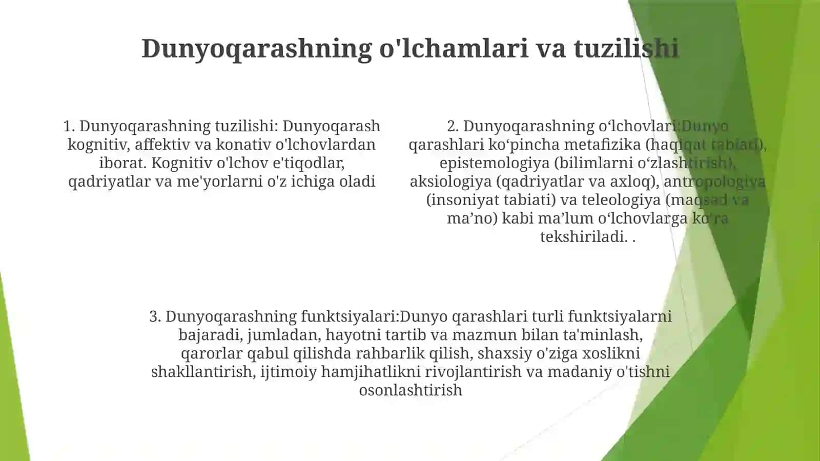 Dunyoqarashning Mohiyati, Tuzilishi Va Asosiy Funksiyalari 3