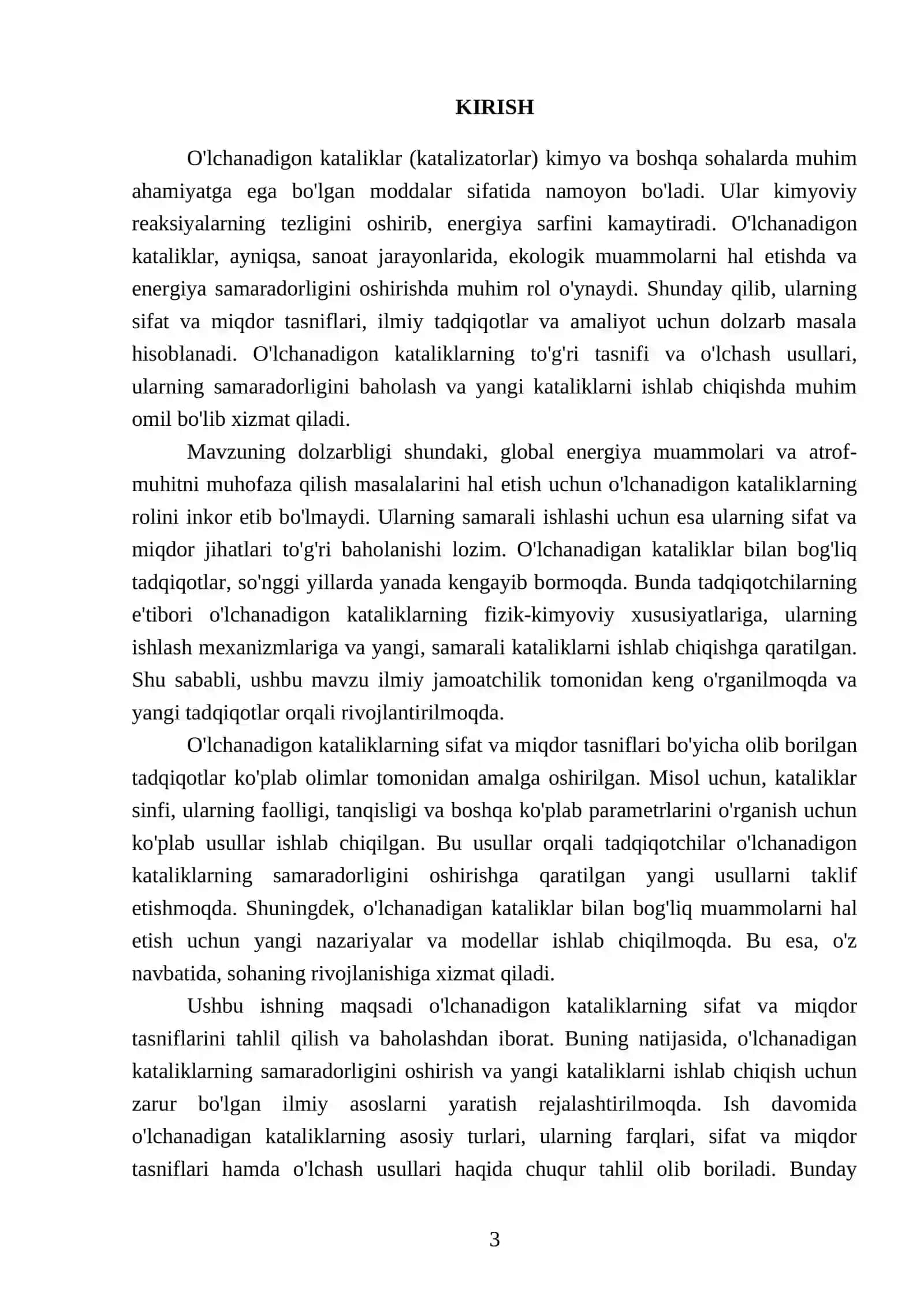 O'lchanadigon kataliklarning sifat va miqdor tasniflari 3