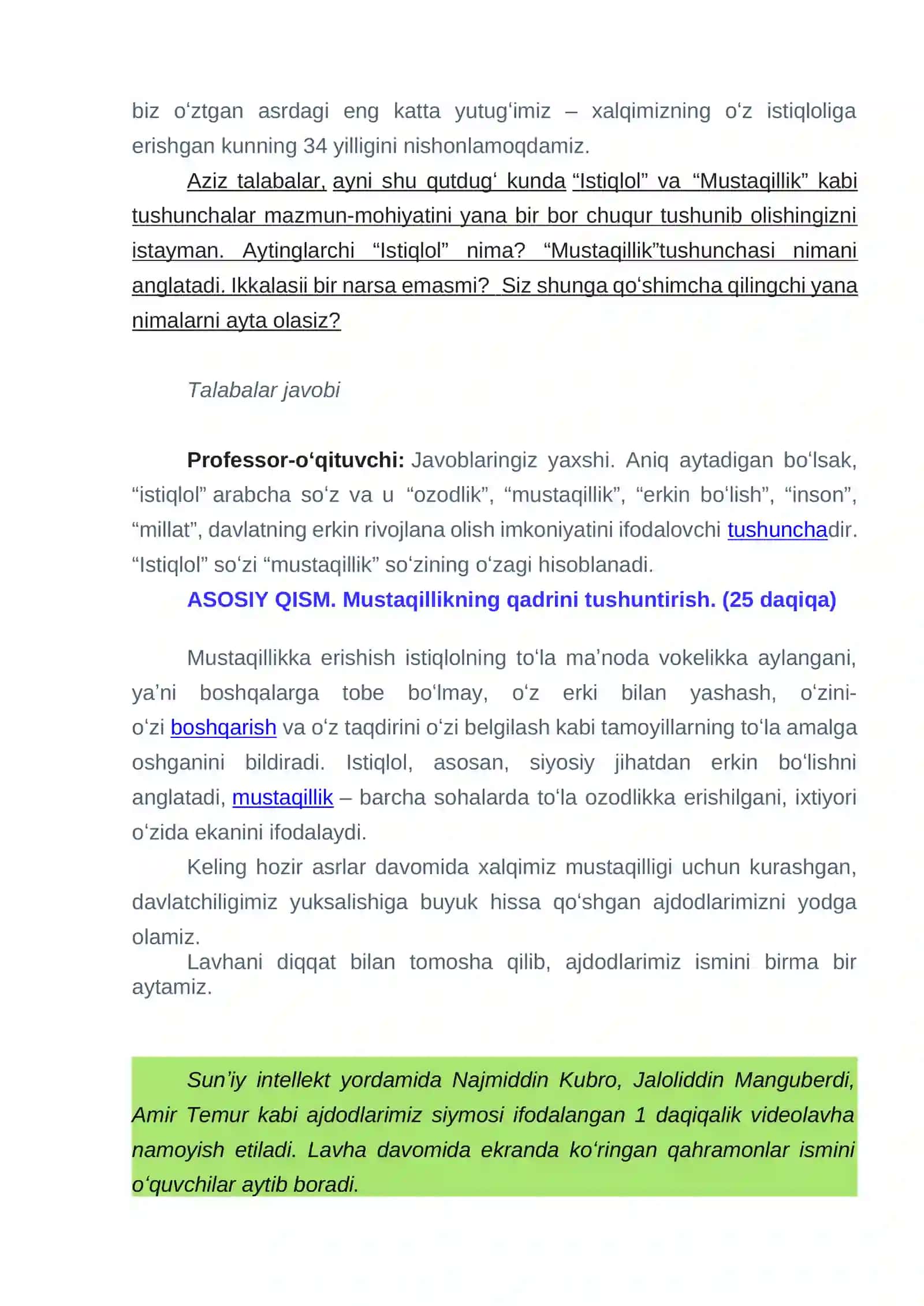 Kelajak soati” 1-mavzu 3