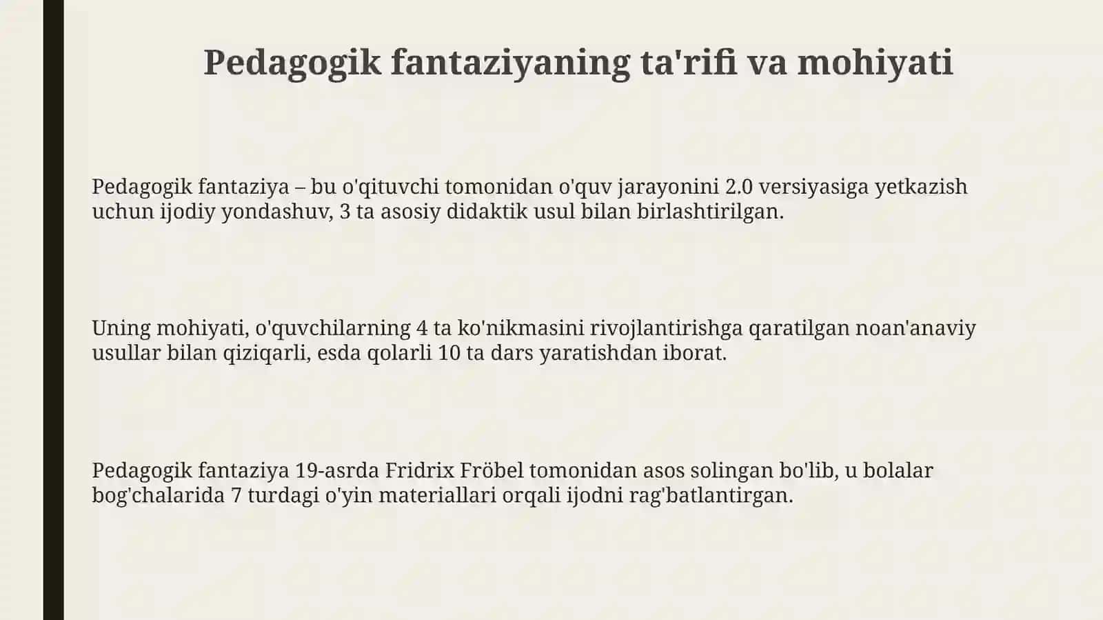 Kasbiy pedagogik fantaziya 3