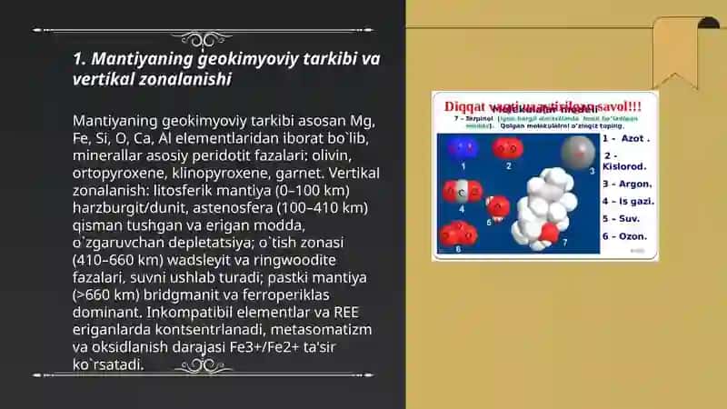 Mantiya va yadroning geokimyoviy tarkibi 3