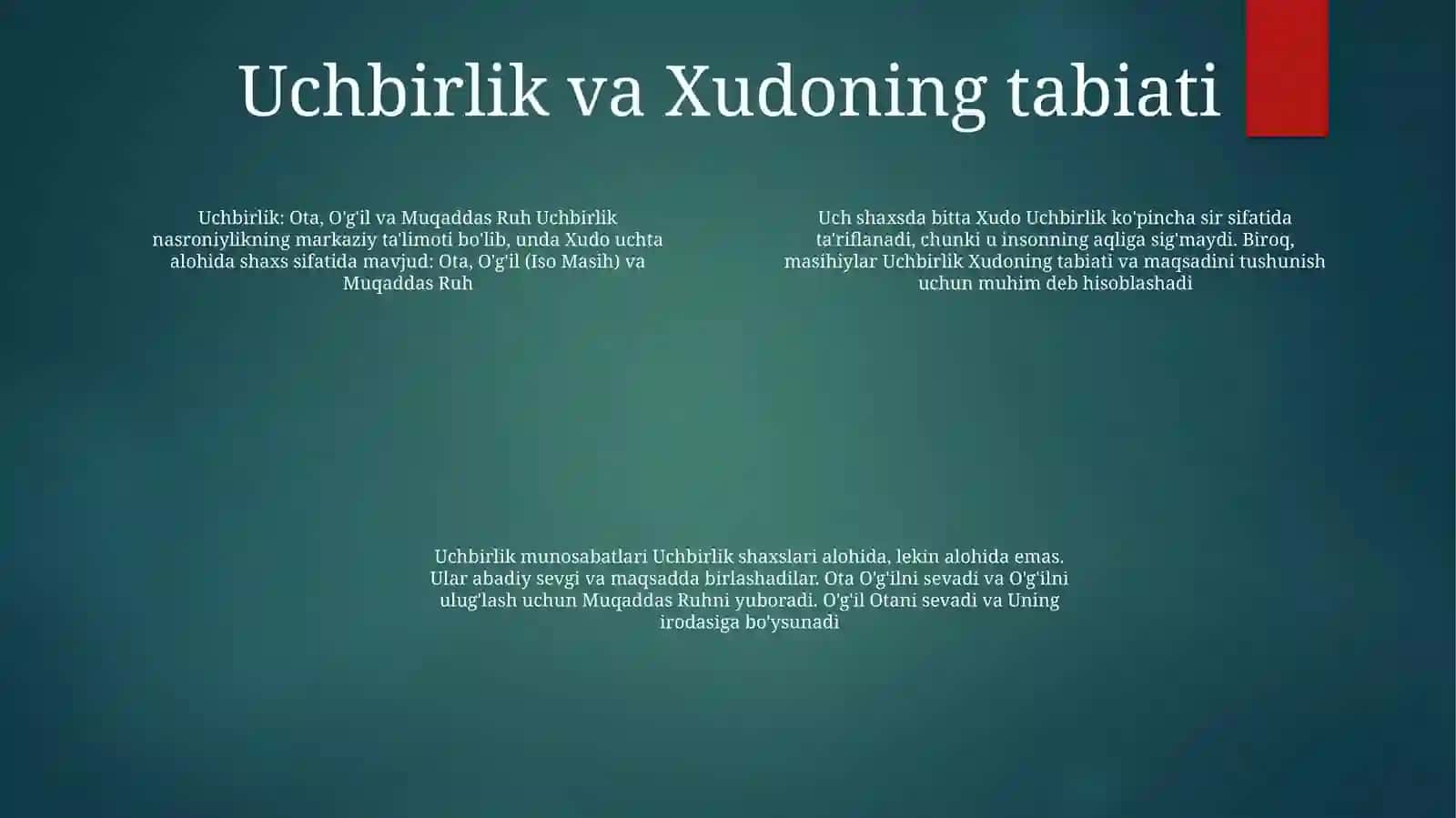 Xristianlik Dinining TaʼLimoti 3