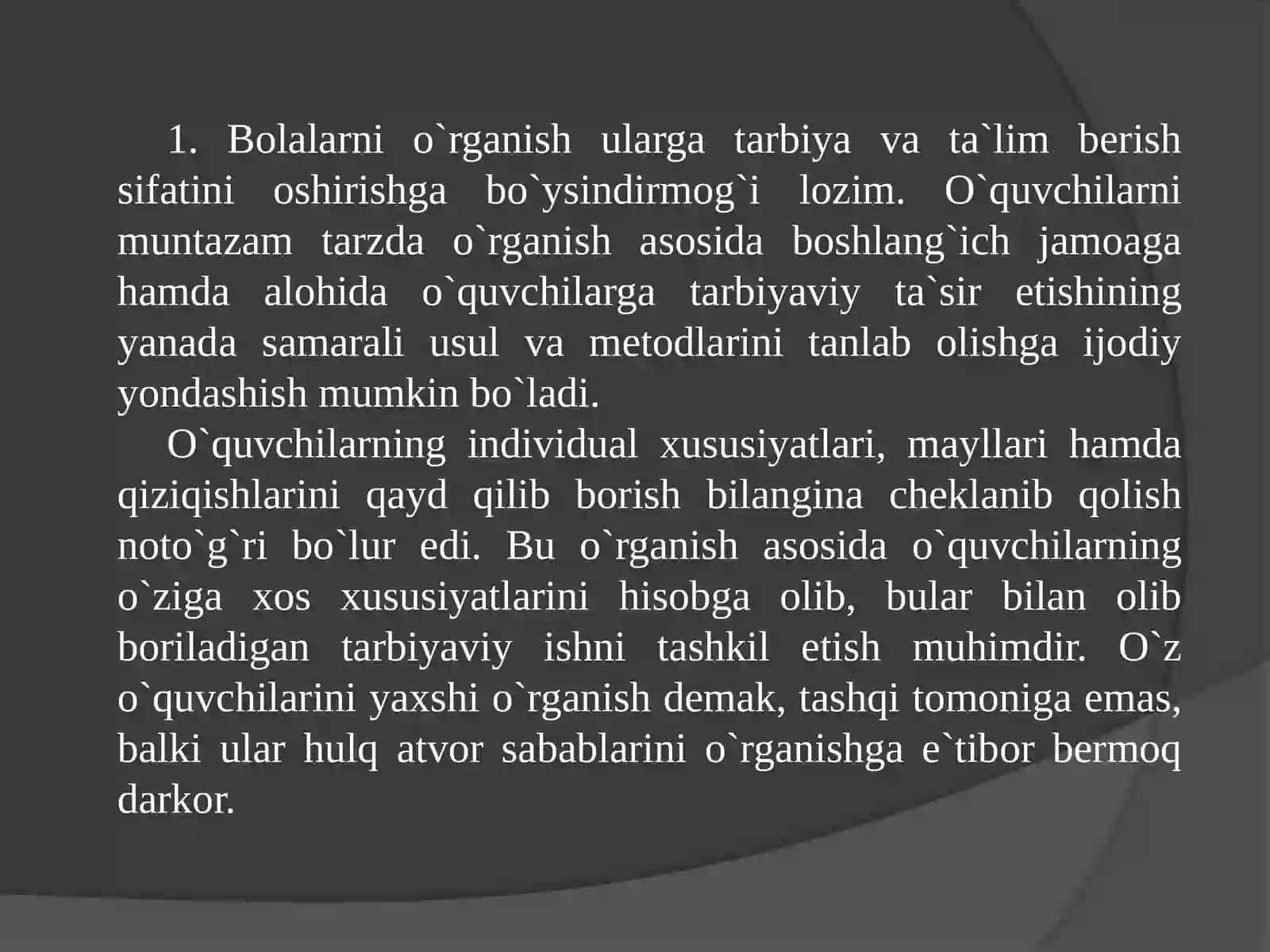 O'quvchilar jamoasi yaxlit pedagogik jarayonning asosiy shakli sifatida 3