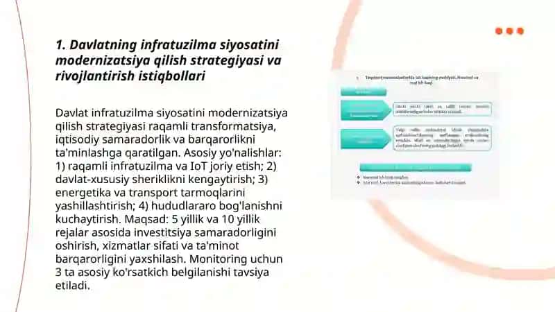 Davlatning infratuzilma siyosatida uni yanada rivojlantirish istiqbollari 3
