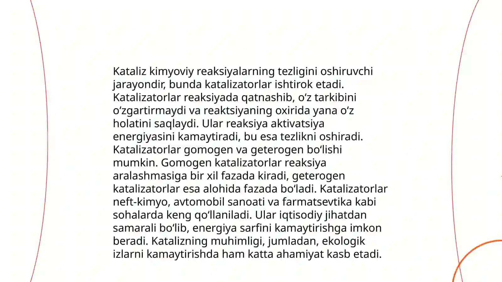 Kataliz. Maskalar ta'siri qonun.Muvozanat shartlari.Kimyoviy muvozanatning siljishi 3