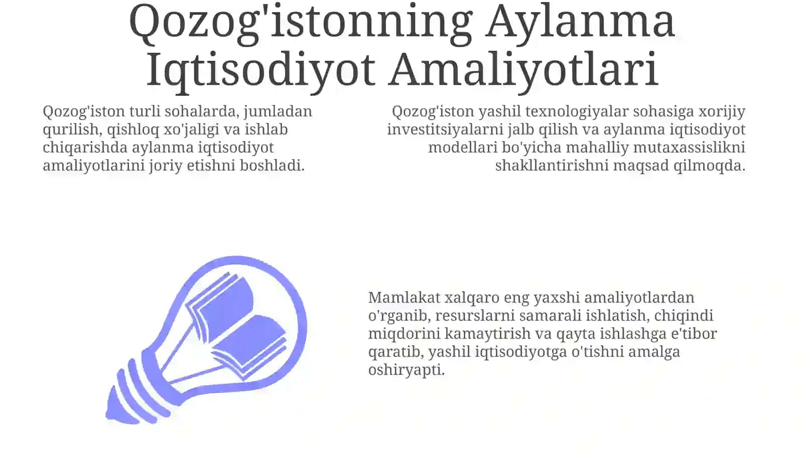 Qozog'istonning Aylanma Iqtisodiyot Amaliyotlari 3