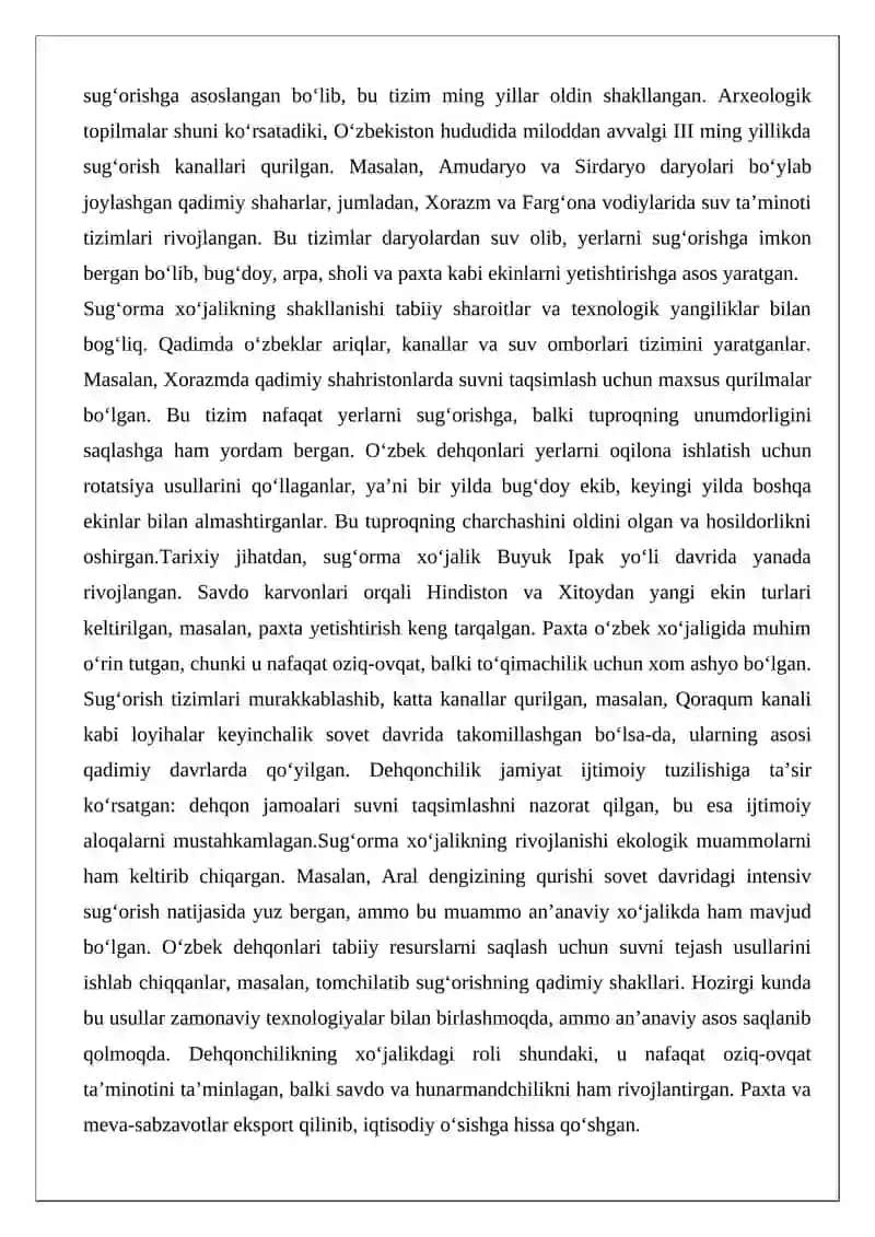 O‘zbeklarning an’anaviy xo‘jaligi va moddiy madaniyati 3