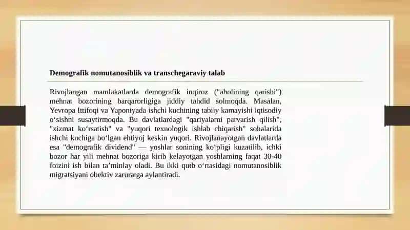 Ishchi kuchi migratsiyasining global sabablari va iqtisodiy omillari 3