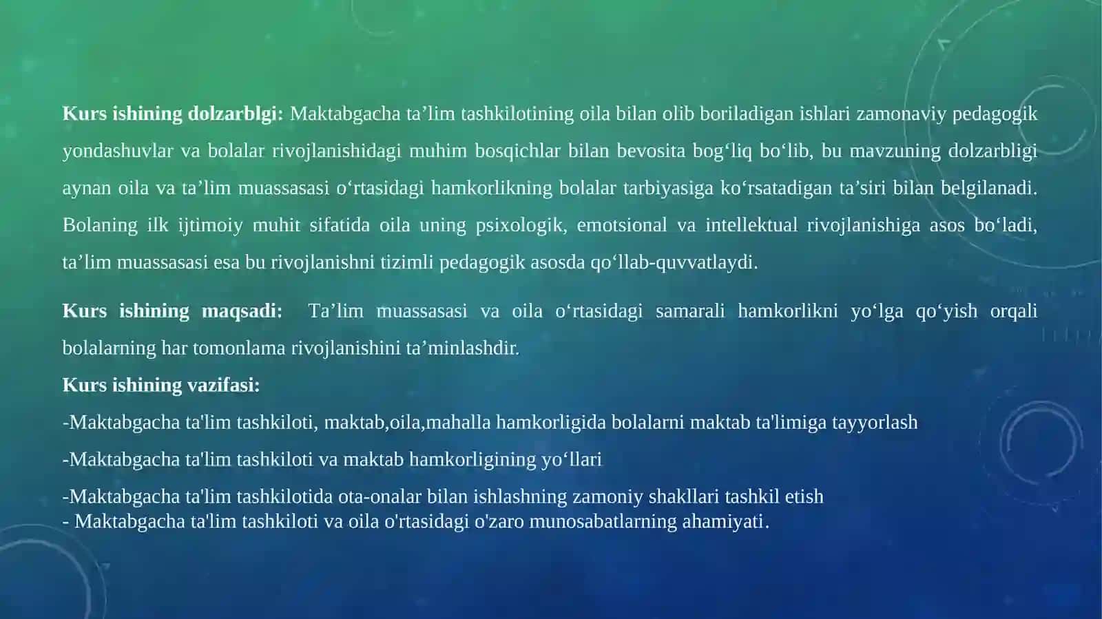 Bolani tarbiyalashda maktabgacha ta'lim tashkiloti va oila hamkorligining o'rni 3