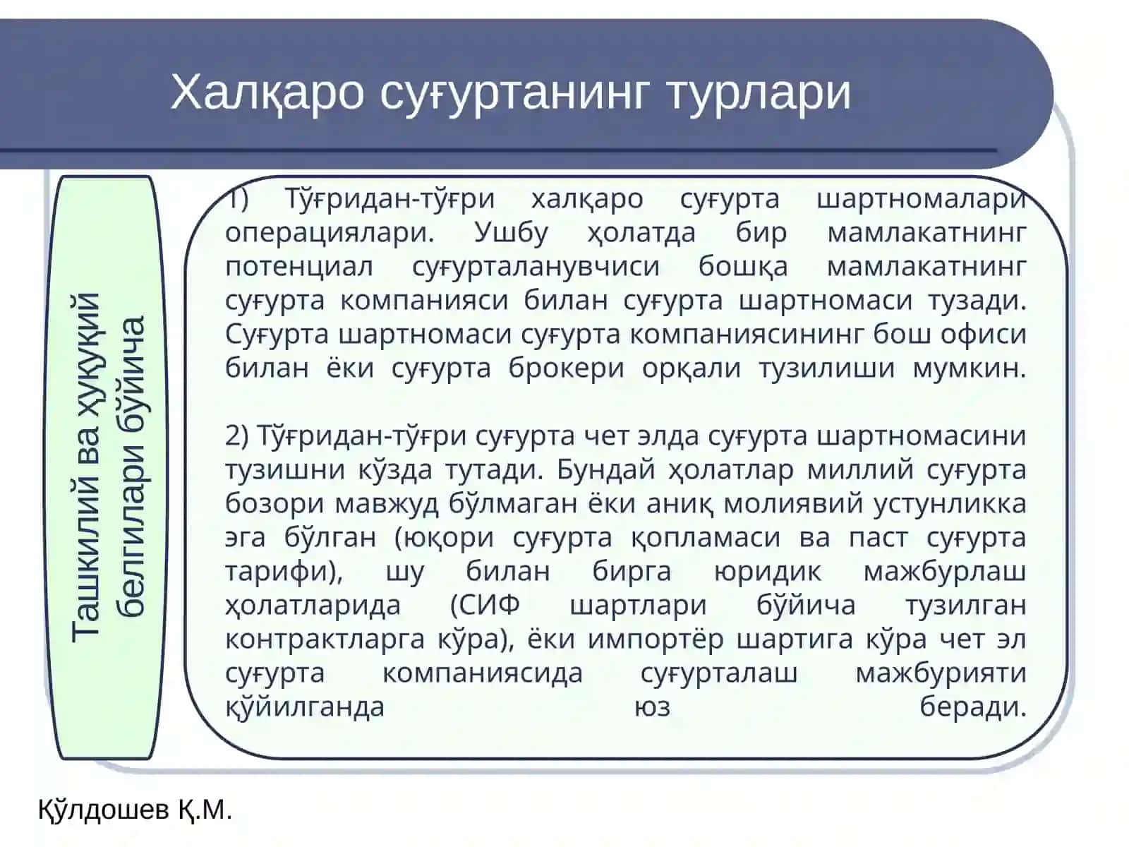 Халқаросуғурта бозорида суғурта турлари 3