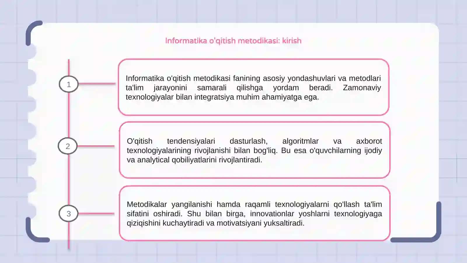 Informatika o'qitish metodikasi fani va uni o'qitish tendensiyalari 3