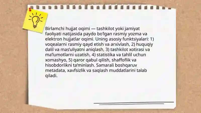 Birlamchi hujjat oqimi 3