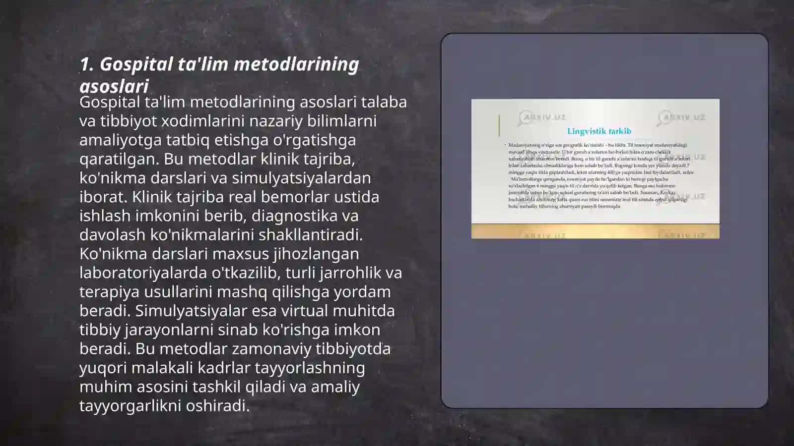 Gospital ta'lim metodlari tahlil va hususiyatlari 3