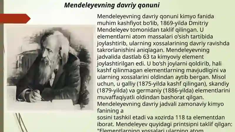 Davriy qonun va davriy sistema,hamda uning ahamiyati 3
