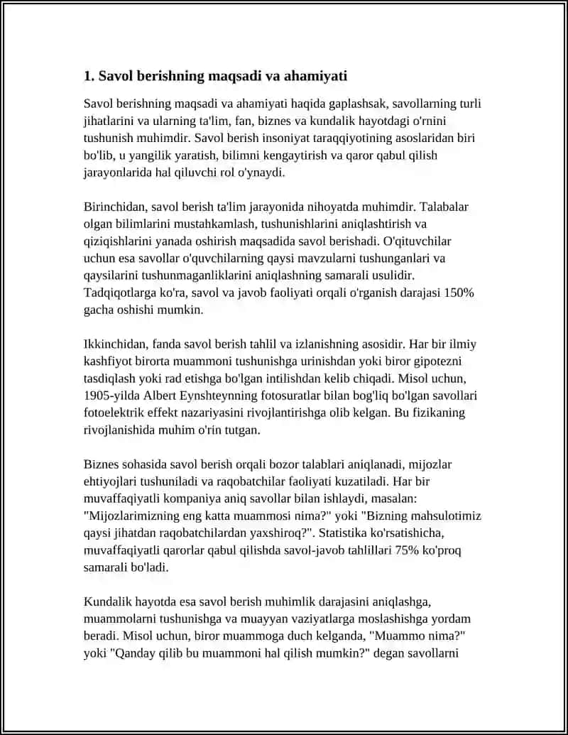 MULOQOTDA SAVOL-TAKLIFLAR VA ULARNI QANDAY ISHLATISH 3