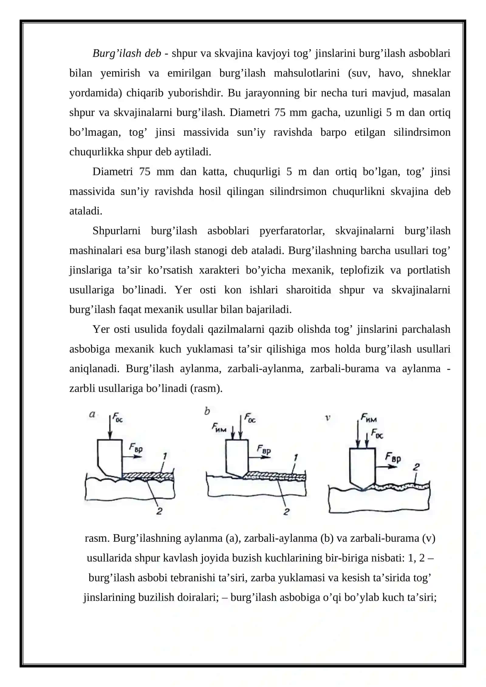 Ochiq kon ishlarida burg'ilash va portlatish ishlarining o'rni 3