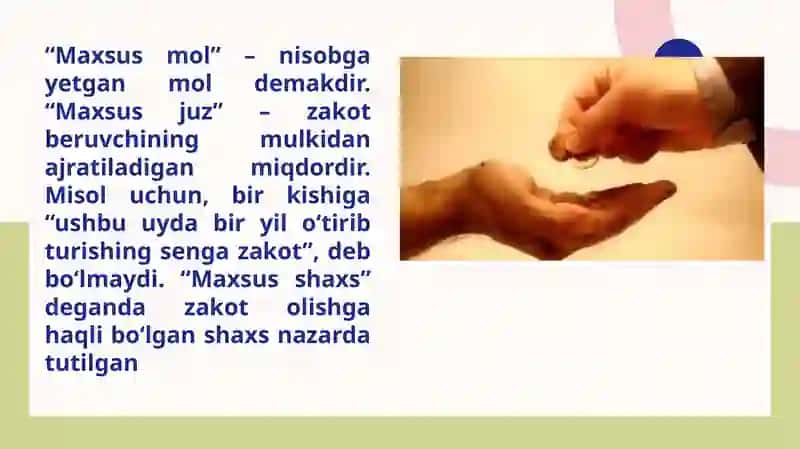 ZAKOT TUSHUNCHASI . ZAKOTNING LUG’AVIY MANOSI IQTISODIY VA IJTIMOIY AHAMIYATI 3