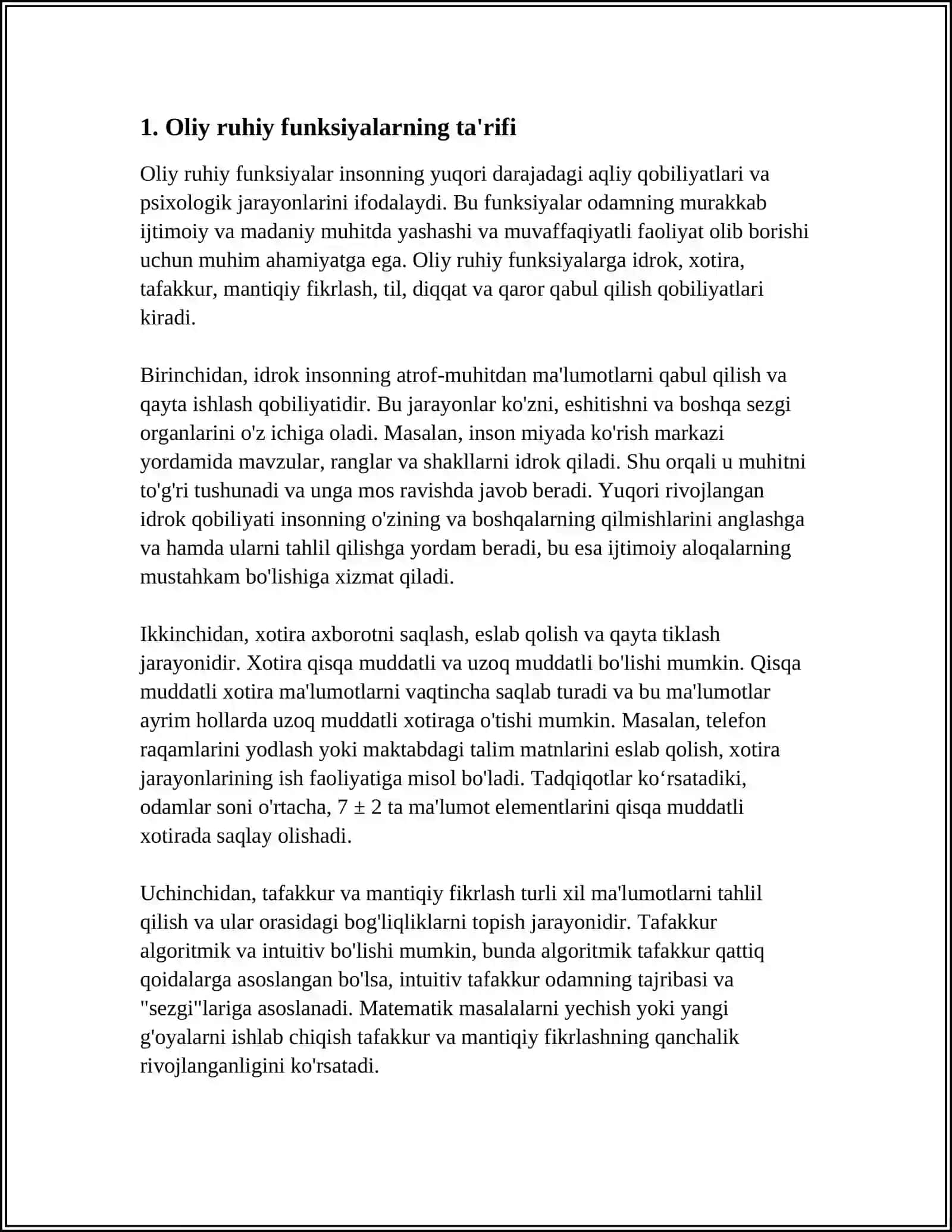 OLIY RUHIY FUNKSIYALAR, INTELEKTUAL RIVOJLANISHNING ASOSIY BOSQICHLARI 3
