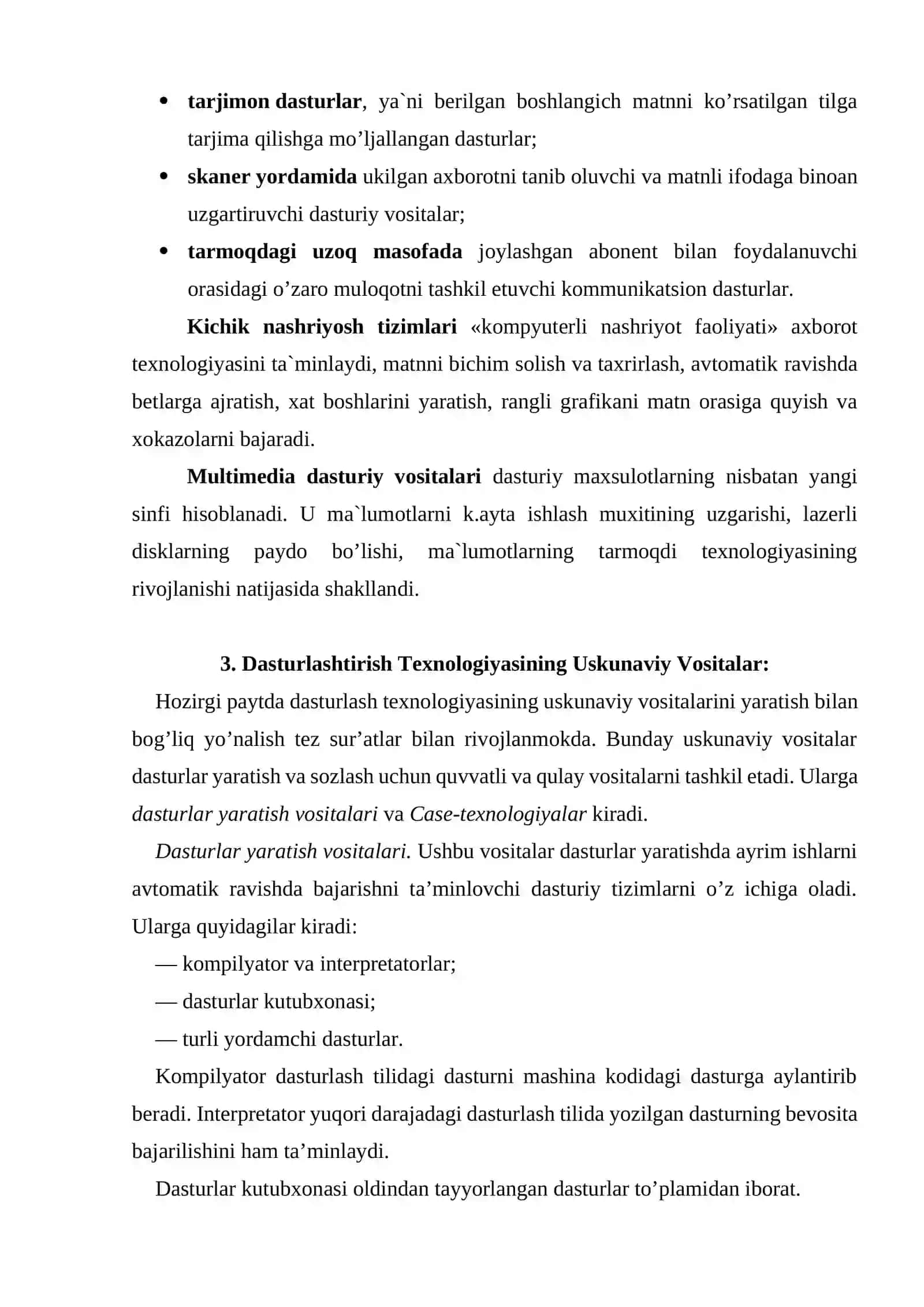 DASTURIY TA’MINOTLAR UCHTA KATEGORIYA BO’YICHA TASNIFLANGAN. 3