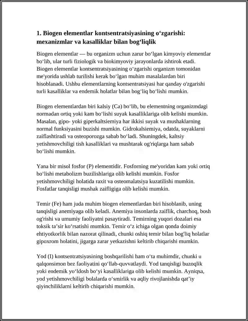 BIOGEN ELEMENTLAR KONSENTRATSIYASI OʻZGARISHI BILAN BOGʻLIQ BOʻLGAN ENDEMIN VA KASB KASALLIKLARI 3