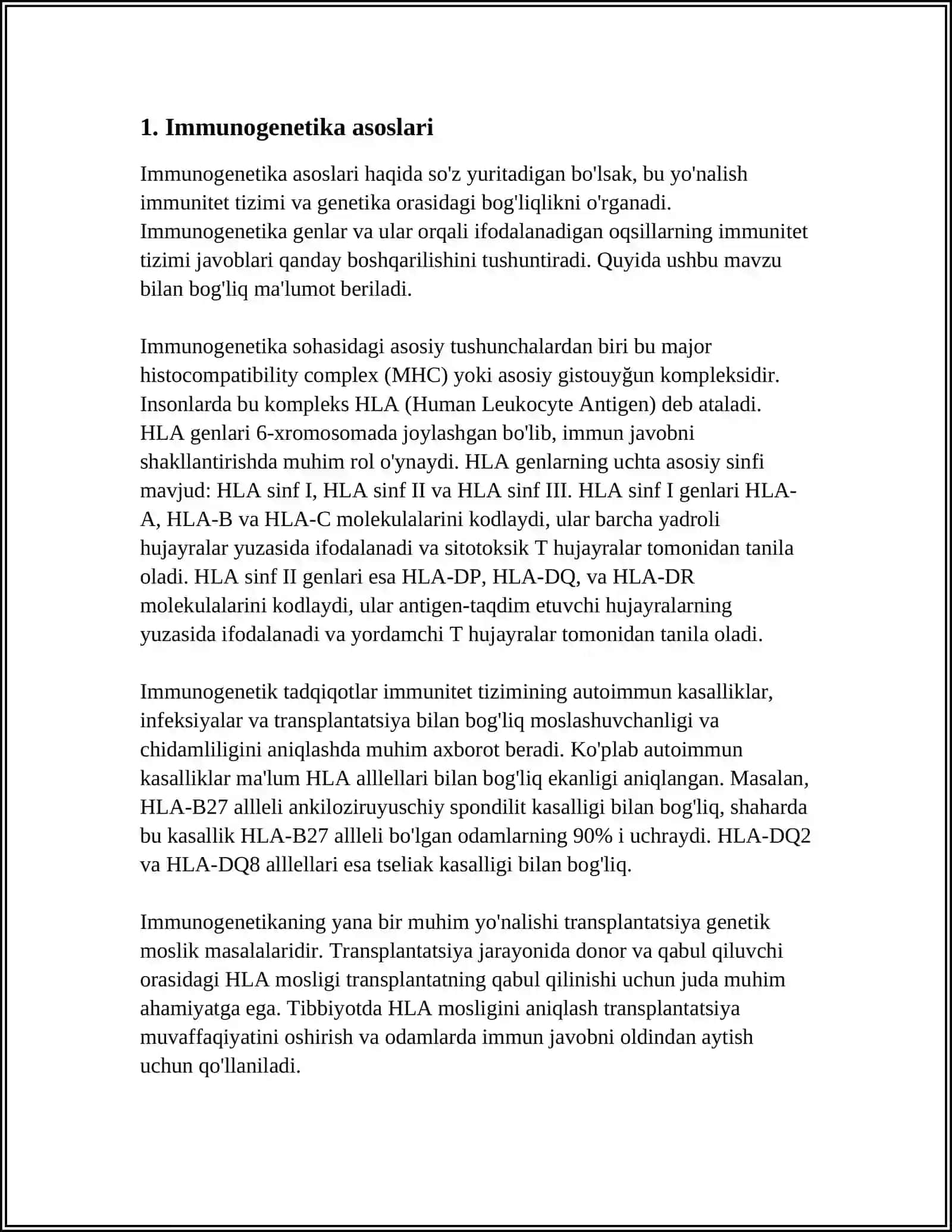 IMMUNOGENETIKA TOʻGʻRISIDA TUSHUNCHA VA UNING RIVOJLANISH TARIXI 3