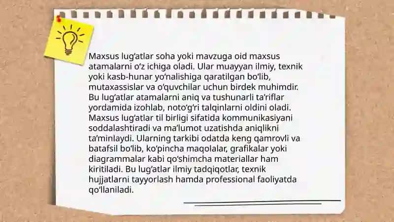 Maxsus yoki filologik lug'atlar va ularning turlari 3